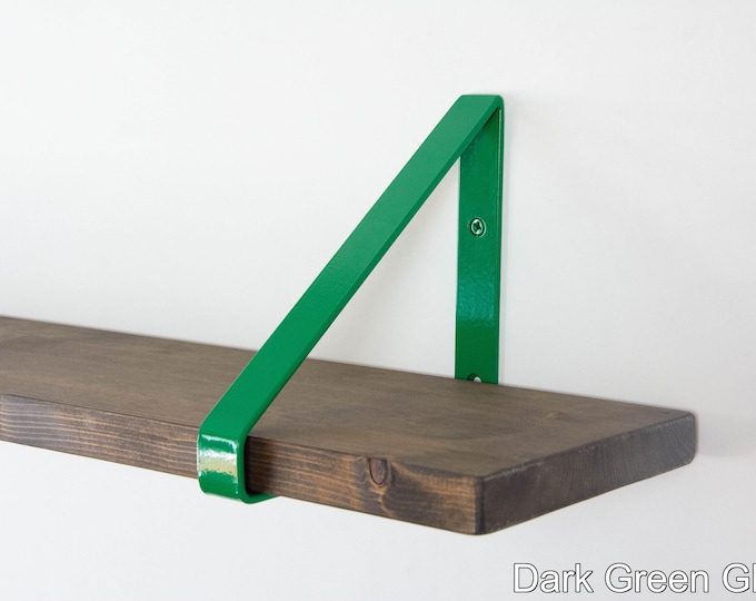 Hanging Shelf Bracket - Color Pictured Dark Green Gloss - Elegant Triangle Heavy Duty Bracket for Vibrant Home Gift