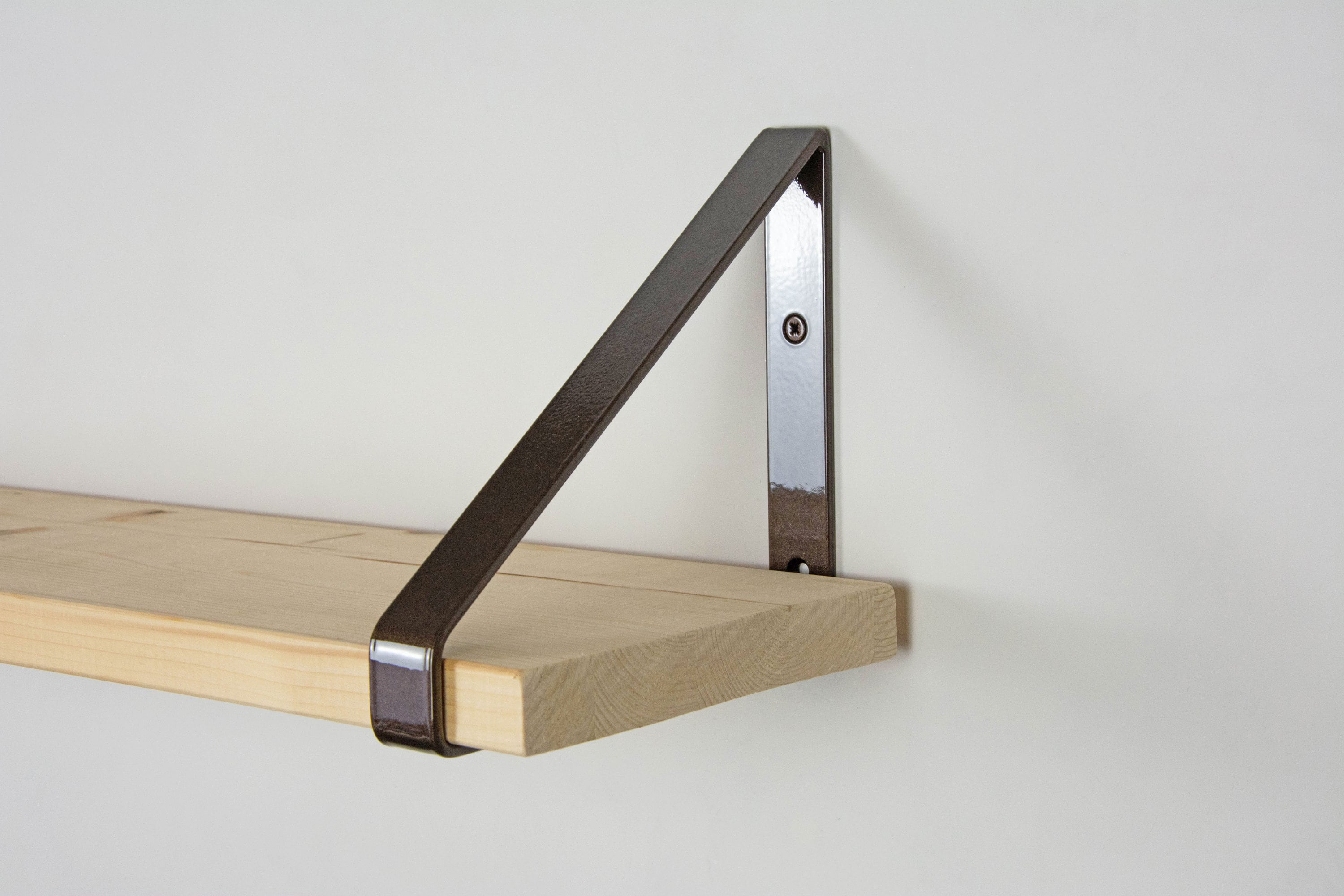 Hanging Book Shelf Bracket Dark Bronze Metallic Color Metal Bracket