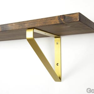 Inverted Powder Coated Triangle Shelf Bracket - Color Pictured Gold/Brass - Heavy Duty Support For Shelf
