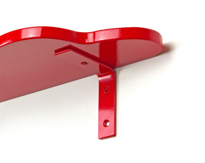 Red Gloss Shelf Bracket - Modern Metal Shelf Support, Durable Wall Mount for Home Decor, Sturdy & Stylish Shelf Bracket for Floating Shelves