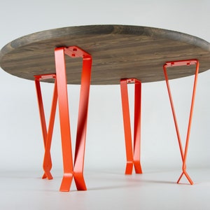 End Table Legs, Metal Table Legs, DIY Table legs, Small Dining Table Legs, Metal Desk Leg, Orange Matte Color image 5