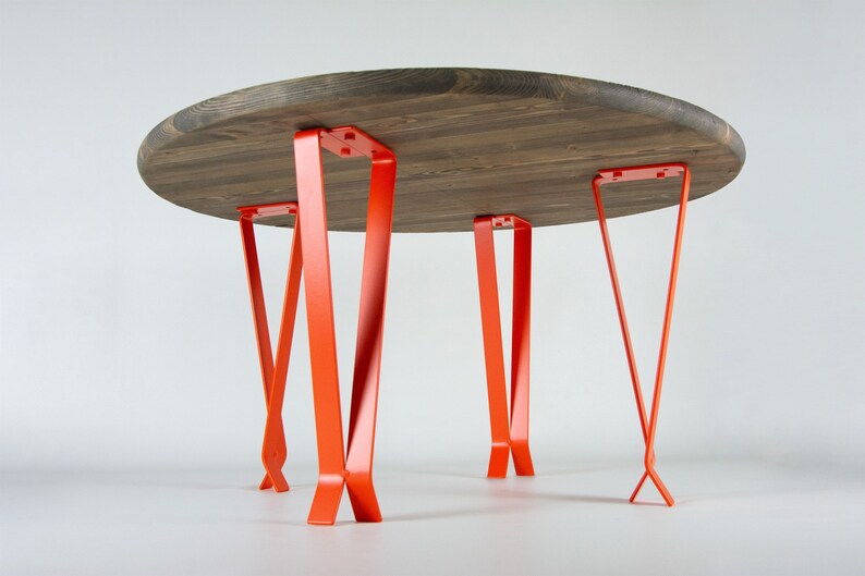 End Table Legs, Metal Table Legs, DIY Table legs, Small Dining Table Legs, Metal Desk Leg, Orange Matte Color image 5