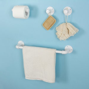 Set di 4 accessori da bagno in stile rustico, portasciugamani a forma di tubo, ganci per asciugamani rustici, arredamento rustico, set da bagno con tubi, SPEDIZIONE GRATUITA