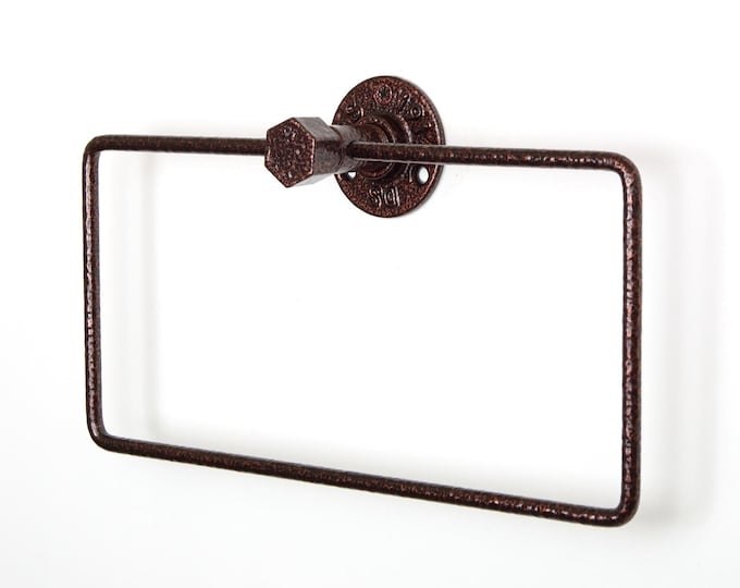 Rectangle Swing Hand Towel Holder - Stylish and Functional Bathroom Accessory, Great for Organizing Towels, Color Pictured - Antique Copper