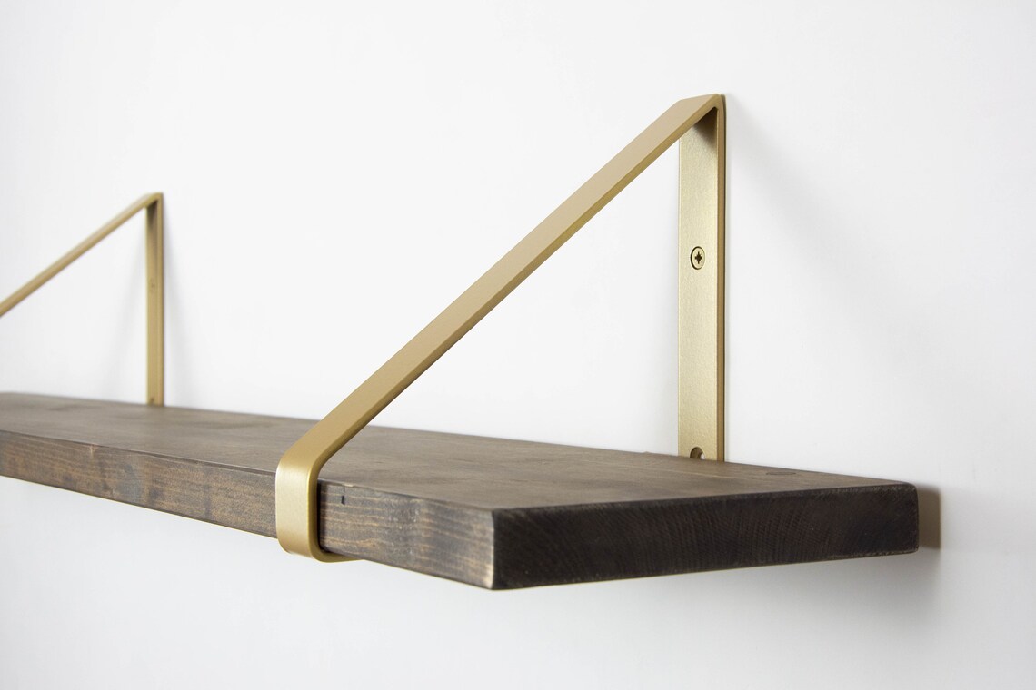 Metal Brackets for Shelf Champagne Gold Color Shelf Bracket Etsy UK