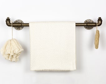 Towel Holder With Hooks, Towel Rack, Bathroom Decor, Towel Hooks, Robe Hooks, Wall Mounted Towel Bar With Hooks