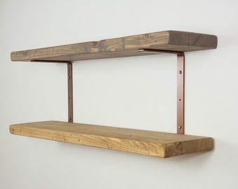 Soportes de acero para estantes dobles, soportes resistentes para organización, soportes para estanterías con diseño en forma de C