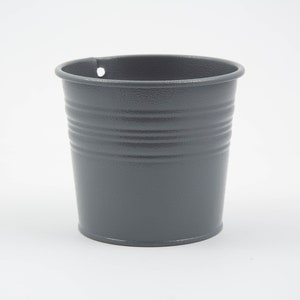 Plant Pot Metal Plant Pot Grey Textured Color Plant Holder Home Decor Metal Planter Metal Bucket image 3