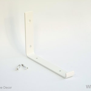 Steel Brackets White Matte Powder Coated - Newest J Design - Heavy Duty Brackets - Shelf Brackets -  Open Shelving - Steel Corbel