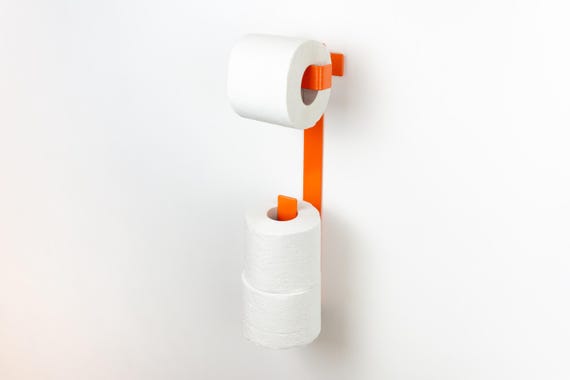 Vibrant 3 Roll Toilet Paper Holder - Modern Colorful Bathroom Organizer & Spare Tissue Storage - Color Pictured Orange Matte