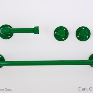Accessori da bagno Steampunk Set da 4 pezzi, include portasciugamani, due ganci per asciugamani, porta carta igienica, set da bagno con tubo