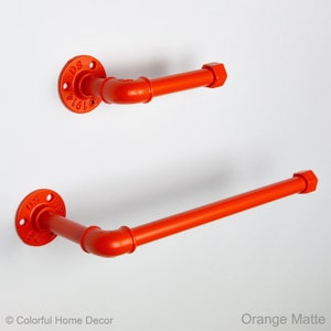 Suporte para rolo de papel higiênico, suporte para toalha de papel, toalheiro, decoração urbana, economia de espaço, cor retratada laranja fosco