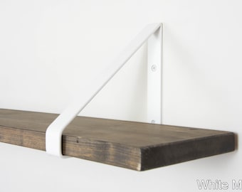 Metall Regalhalter - Weiß matt - Stabile Regalwinkel - Wandkonsole Stahl - Schwerlast Halterung