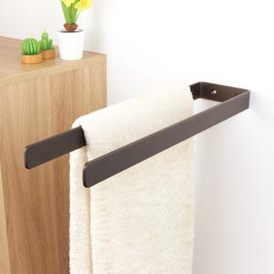 Porte-serviettes double - Porte-serviettes de salle de bain peu encombrant, suspension murale pour serviettes, couleur de la photo - Bronze texturé sable