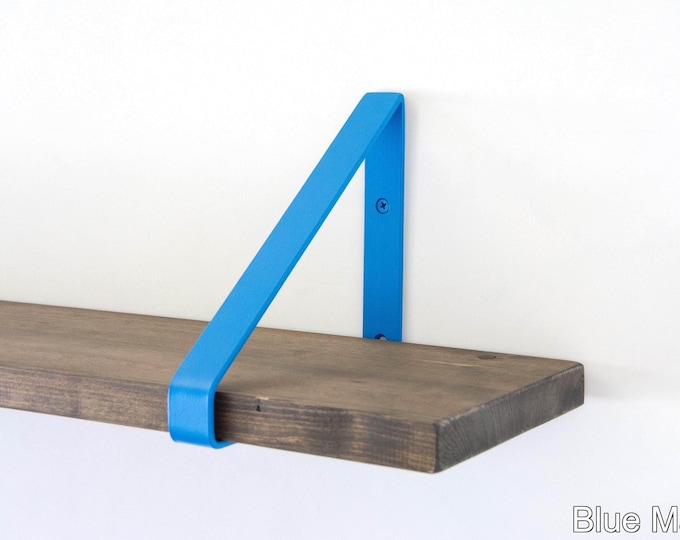 Metal Shelf Bracket - Color Pictured Blue Matte - Heavy Duty Bracket - Book Shelf - Triangle Bracket - Bracket