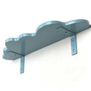 Light Blue Wavy Shelf - Floating Plant Shelf, Bohemian Home Decor, Wall Mounted Shelf, Danish Pastel image 7