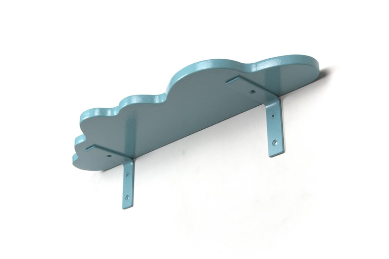 Light Blue Wavy Shelf - Floating Plant Shelf, Bohemian Home Decor, Wall Mounted Shelf, Danish Pastel image 7