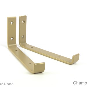 フローティングシェルフブラケット - 送料無料 - 頑丈なアングルブラケット - スチールブラケット - シャンパンゴールド仕上げ