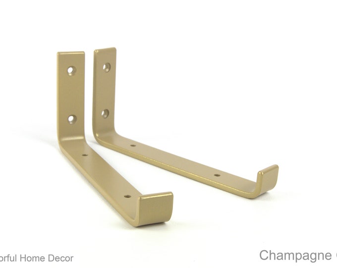 Floating Shelf Bracket - Free Shipping - Heavy-Duty Angle Bracket - Steel Bracket - Champagne Gold Finish