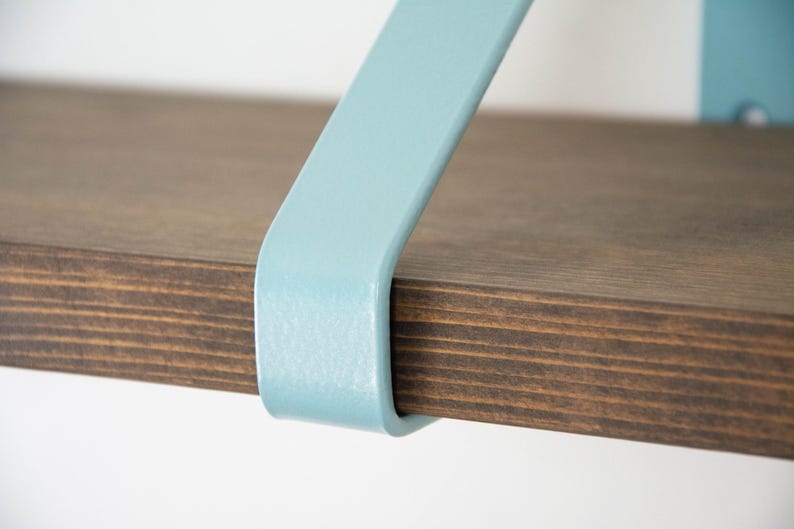 Handmade Triangle Shelf Bracket - Color Pictured Pearl Pastel Blue - Colorful Wall Mounting Bracket for Shelf image 5