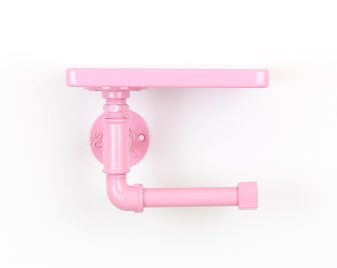Ready to Ship Pastel Pink Toilet Paper Roll Holder – Colorful Modern Bathroom Storage, Bathroom Organizer for Stylish Home Decor