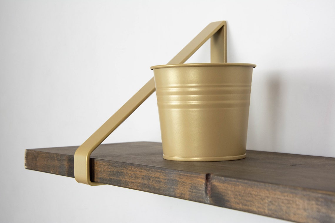 Metal Brackets for Shelf Champagne Gold Color Shelf Bracket Etsy
