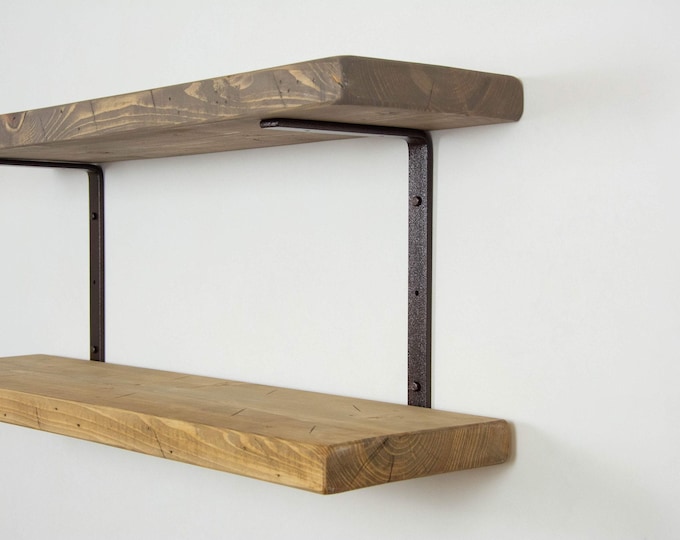 Double Shelf Steel Brackets, Powder Coated Newest U/C Shape Design - Heavy Duty Bracket, Double Shelving, Organization, Hardware Included