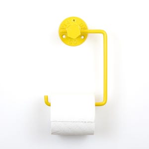 Portarrollos de papel higiénico brillante, accesorio de baño de pared, decoración elegante y funcional para el hogar, color de la imagen: amarillo brillante
