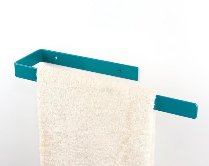 Colorful Wall Towel Holder Rack - Vibrant Bathroom Wall Hanger for Towel Storage and Decor, Color Pictured - Turquoise