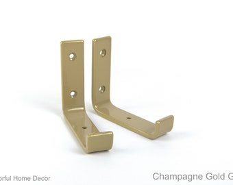 Soporte de estantería industrial - Envío gratuito - Soporte de ángulo flotante - Brillo dorado champán
