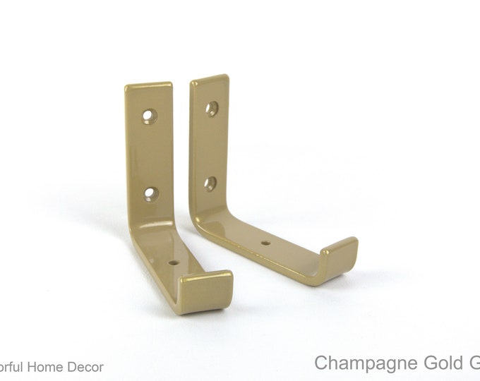Industrial Shelf Bracket - Free Shipping - Floating Angle Bracket - Champagne Gold Gloss