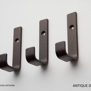 Wall Hooks from Steel, Simple Coat Towel Hooks, Single Hook Choose Your Color image 2