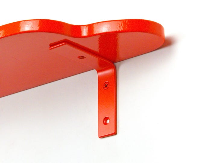 Orange Matte Shelf Bracket - Modern Metal Wall Support, Durable Floating Shelf Bracket, Stylish Home Decor Accent