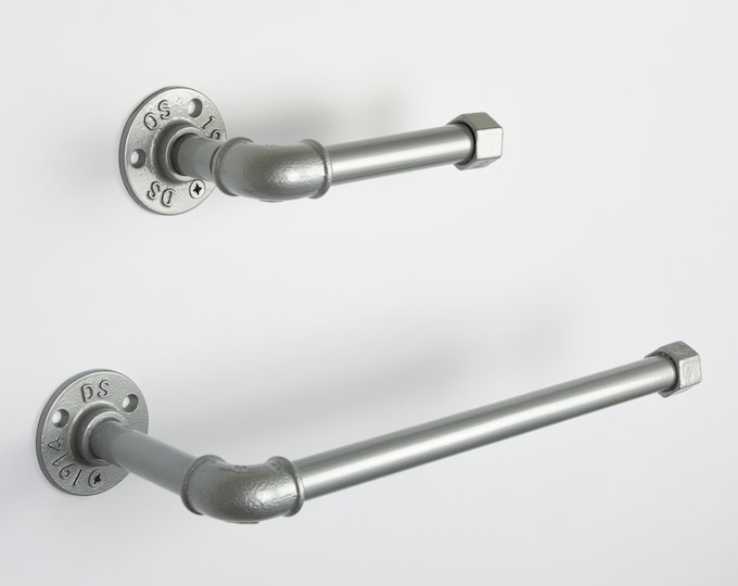 Toilet Roll Holder, Paper Towel Holder, Towel Rack, Urban Decor, Space Saver, Color Pictured Aluminium Gloss