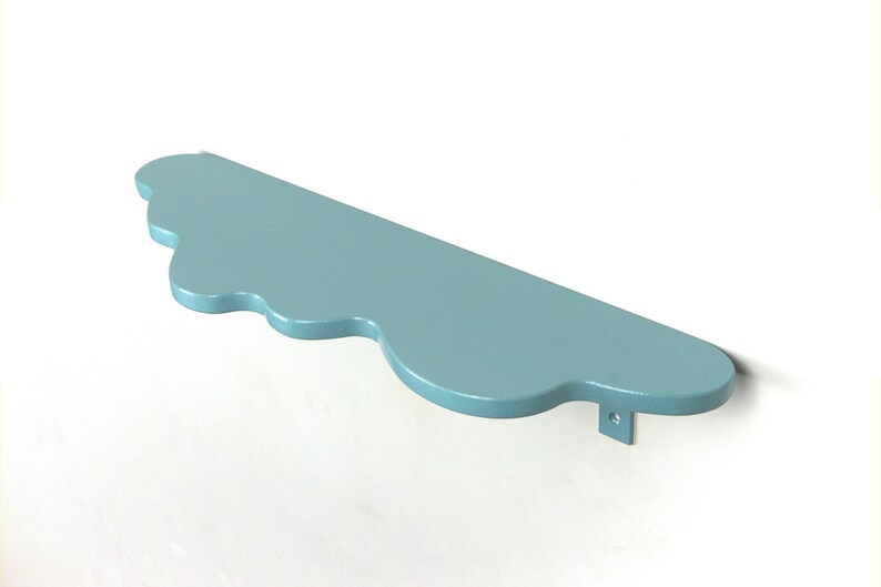 Light Blue Wavy Shelf - Floating Plant Shelf, Bohemian Home Decor, Wall Mounted Shelf, Danish Pastel image 5