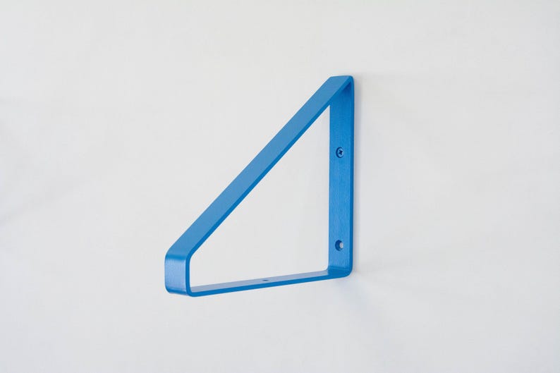 Metal Shelf Bracket - Color Pictured Blue Matte - Heavy Duty Bracket - Book Shelf - Triangle Bracket - Bracket image 8