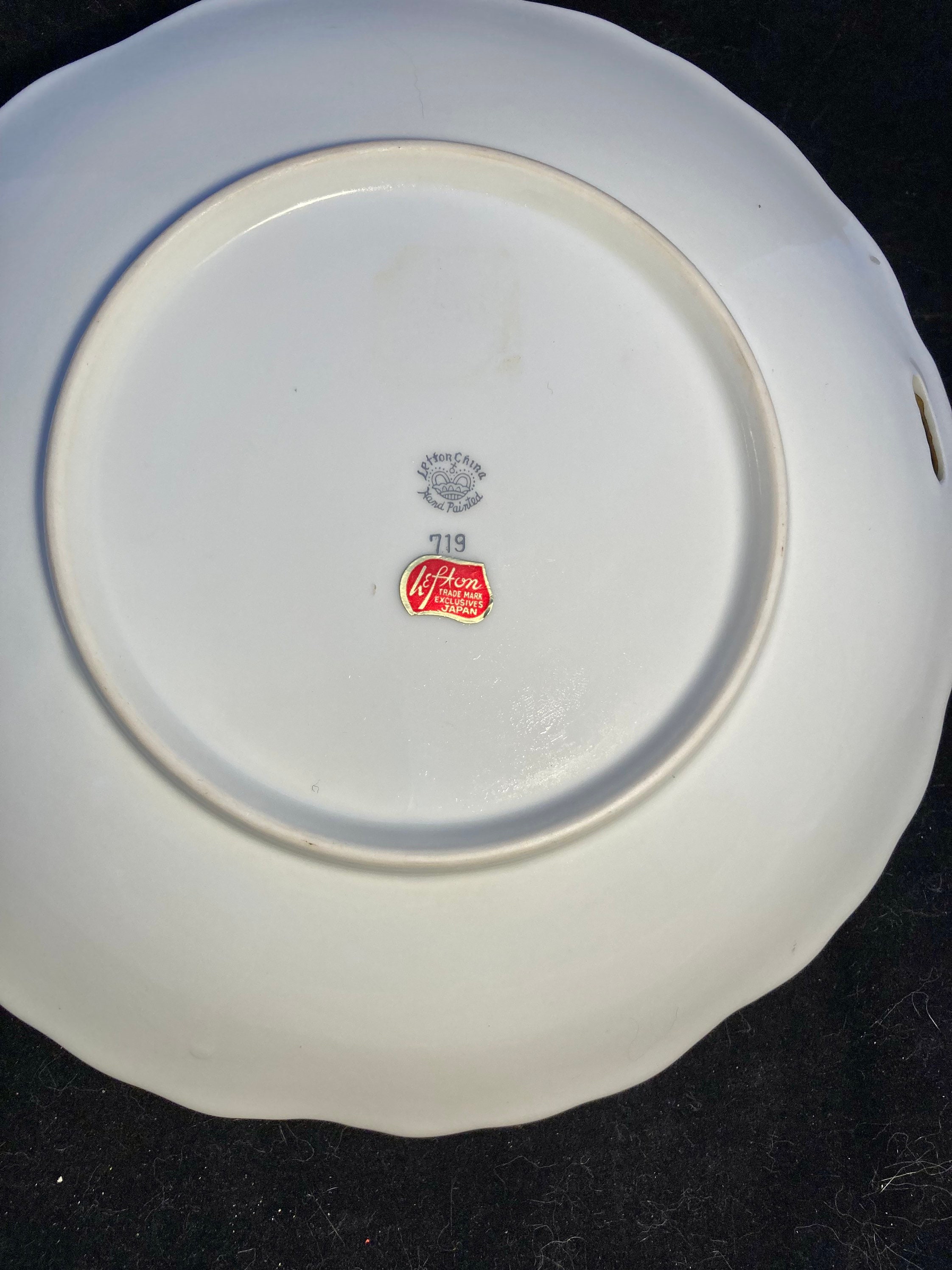 Lefton China Hand Painted Japan 719 Plate Platter Tab Lefton China Hand Painted Japan 719 Plate Platter Tab