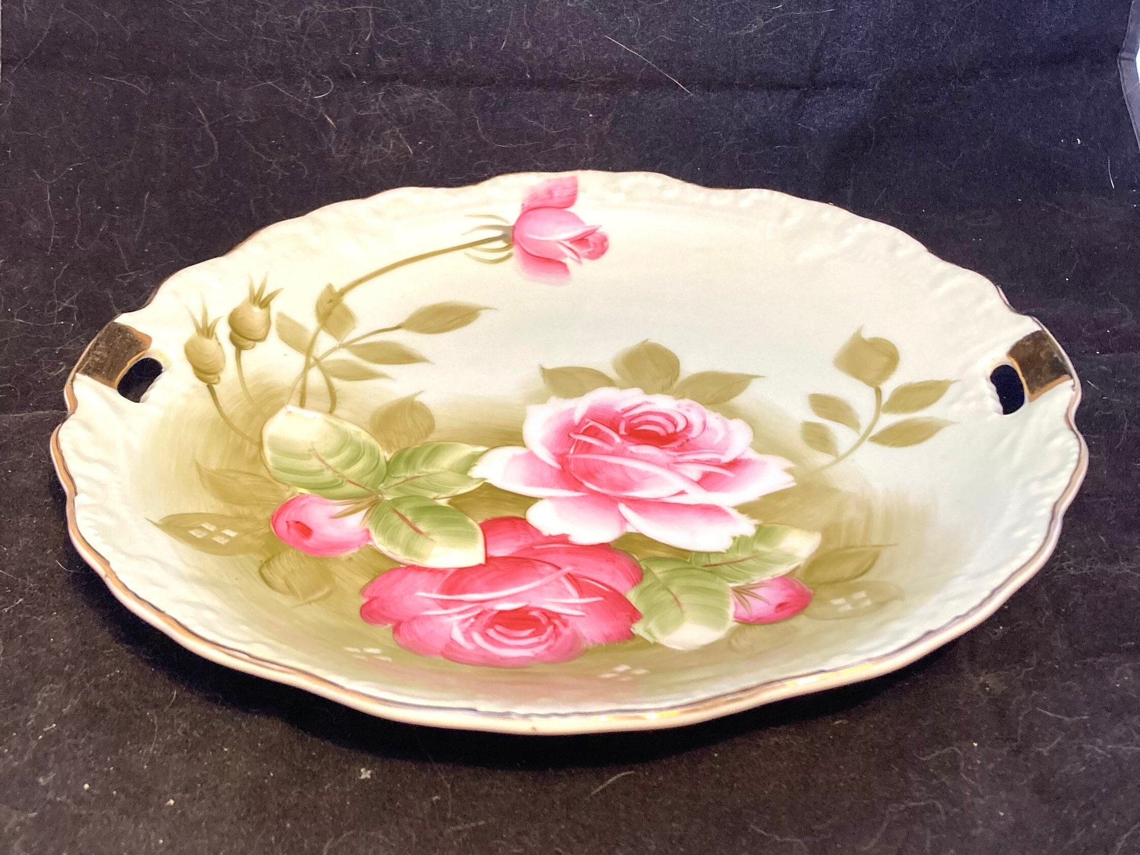 Lefton China Hand Painted Japan 719 Plate Platter Tab