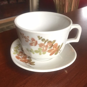 Mayer China Cup Cafe Restaurant Ware Off-white 4 ounce Demitasse Expresso Cappuccino Ceramic with Saucer Shasta 362 Pattern Free Shipping