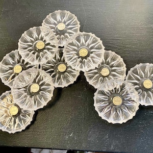 10 Lead Crystal Coasters  24% Vintage Clear Glass West Germany Princess House Hollywood Regency Free Shipping