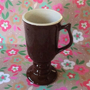 Hall Restaurant China Dinnerware Mug Vintage Footed Brown Coffee Hot Chocolate Cup Free Shipping