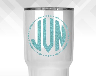 Arrow Monogram Custom Decal - Monogram Vinyl Decal - Vinyl Sticker for Tumbler Decal