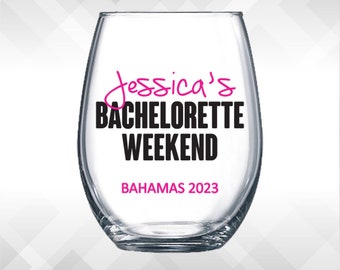 Bachelorette Party Weekend Wine Glass or Plastic Tumbler DECALS - diy Bachelorette Cup Stickers- Ships in 1 Day!