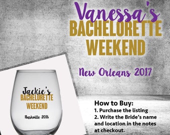Bachelorette Weekend | Bachelorette Party Wine Glass or Plastic Tumbler DECALS - Glitter available! Vinyl Sticker - Glass not included.