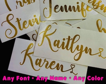 Custom Name Decal - Vinyl Sticker - Personalized Decal - Name Initial - You Choose Font and Color
