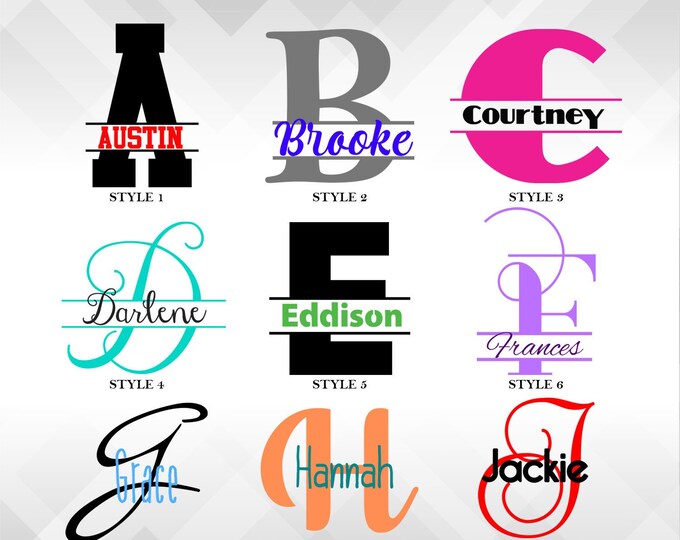 Featured listing image: Monogram Decal | Name Initial Decals for Tumblers, Wine Glasses, Water Bottles and more | Personalized Vinyl Sticker
