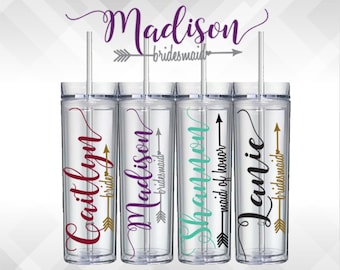 Bridal Party Bridesmaid Decal for Glasses or Plastic Tumblers - Vinyl Sticker - Bride Tribe Vinyl Sticker