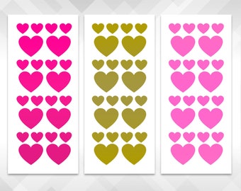 Hearts Decal Sheet | Decorative Heart Set | Heart Stickers | DIY Valentine's Day Tumbler Wine Glasses