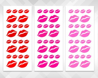 Lip Decal Sheet | Decorative Lips Set | Lip Stickers | DIY Wedding Bachelorette Party Tumbler Wine Glasses