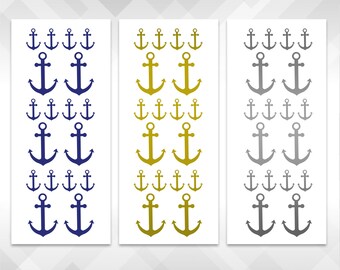 Anchor Decal Sheet | Decorative Anchor Set | Sailor Stickers | DIY Wedding Bachelorette Party Tumbler Wine Glasses